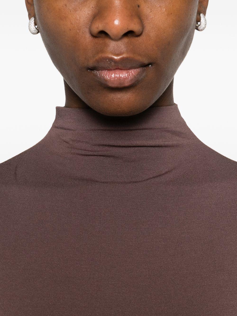 Body senza maniche a collo alto in marrone Wolford - donna 