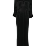 Abito lungo con finitura satinata in nero Remain - donna 