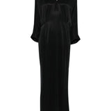 Abito lungo con finitura satinata in nero Remain - donna 