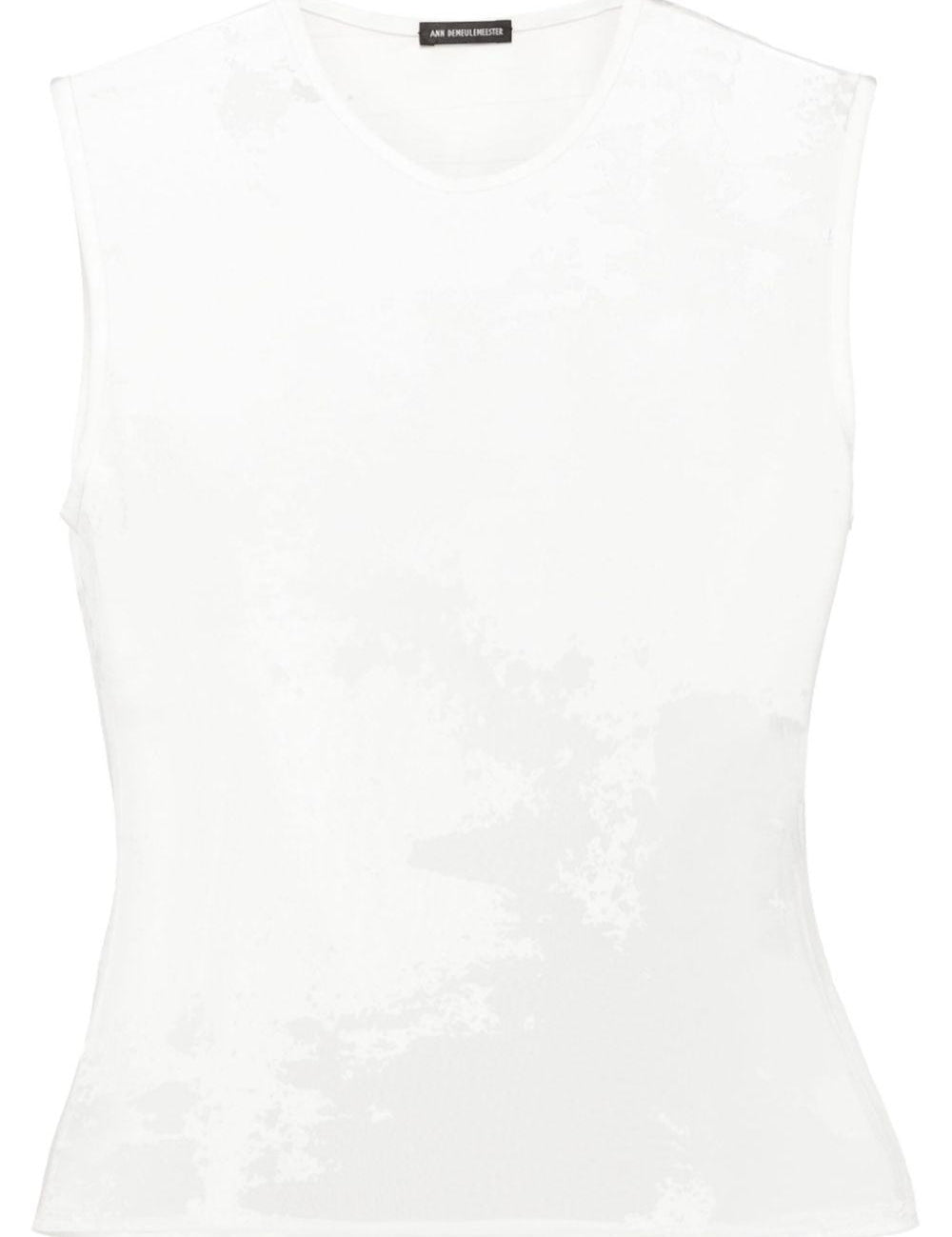 Top semi-trasparente in bianco Ann Demeulemeester - donna 