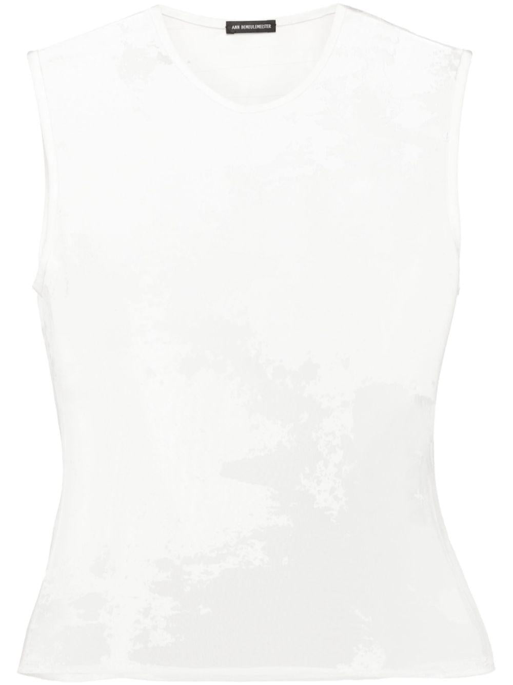 Top semi-trasparente in bianco Ann Demeulemeester - donna 