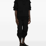 T-shirt con mezza zip e dettaglio a volant in nero Simone rocha - uomo 
