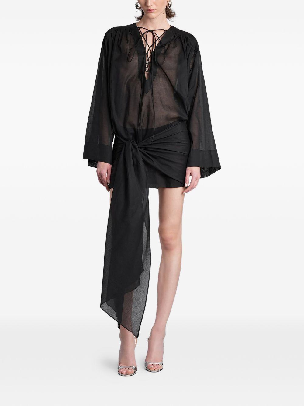 Abito mini indira con drapeggio in nero The andamane - donna 