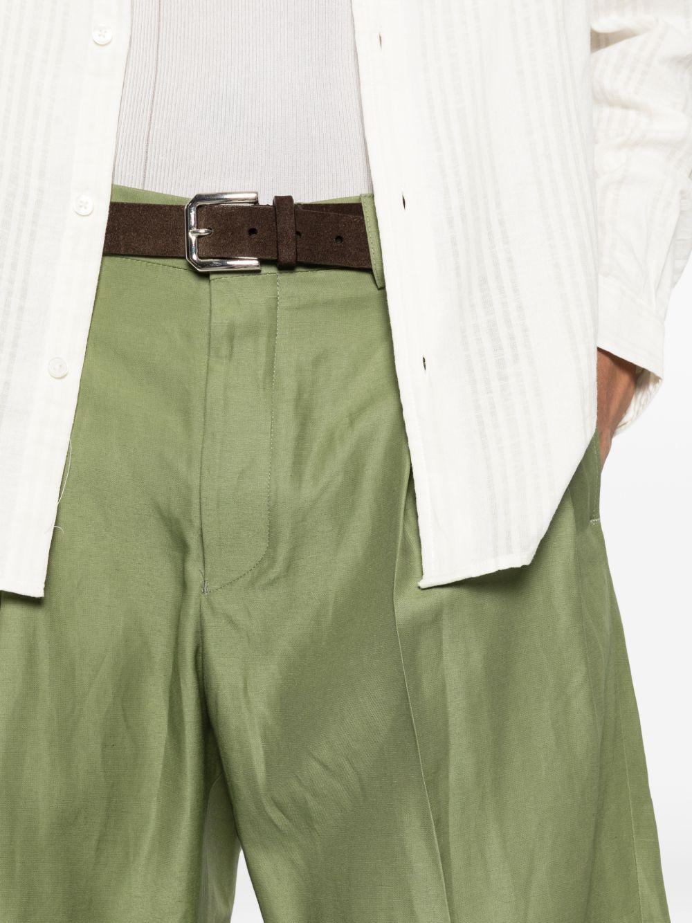 Pantaloncini a pieghe in verde Laneus - uomo 