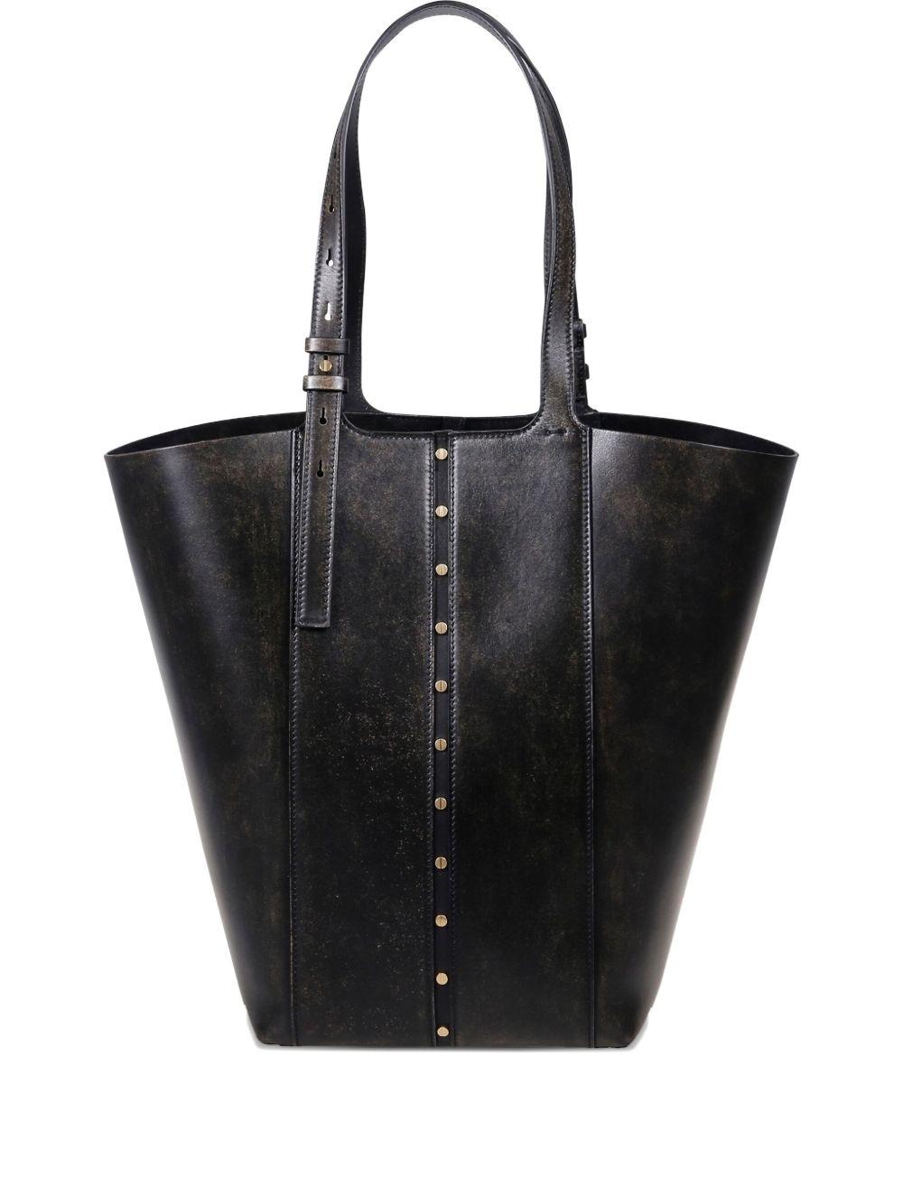 Borsa shopping 24.7 in pelle in nero Golden goose - donna 