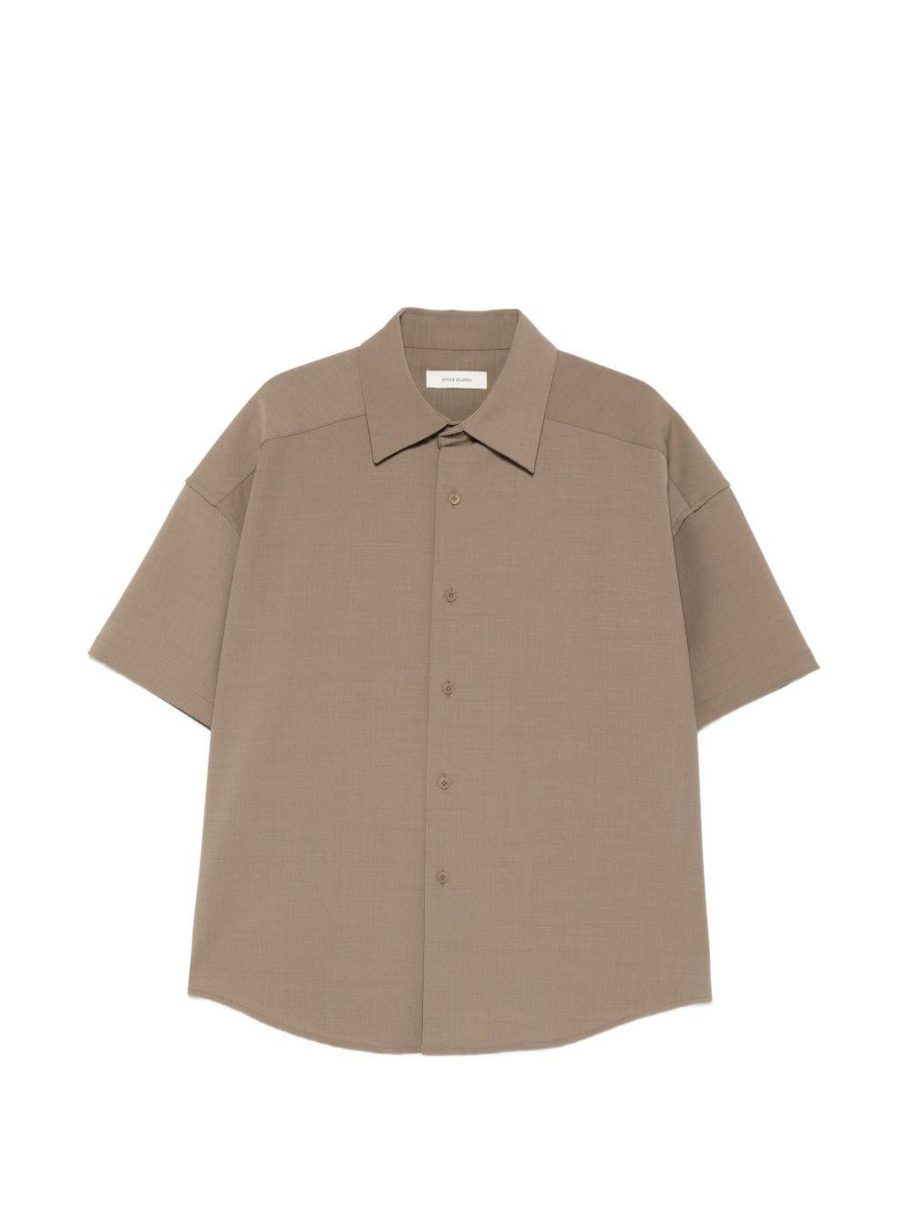 Camicia a maniche corte in marrone Entire studios - unisex 