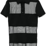 Polo semi trasparente a righe in nero Coperni - donna 