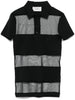 Polo semi trasparente a righe in nero Coperni - donna