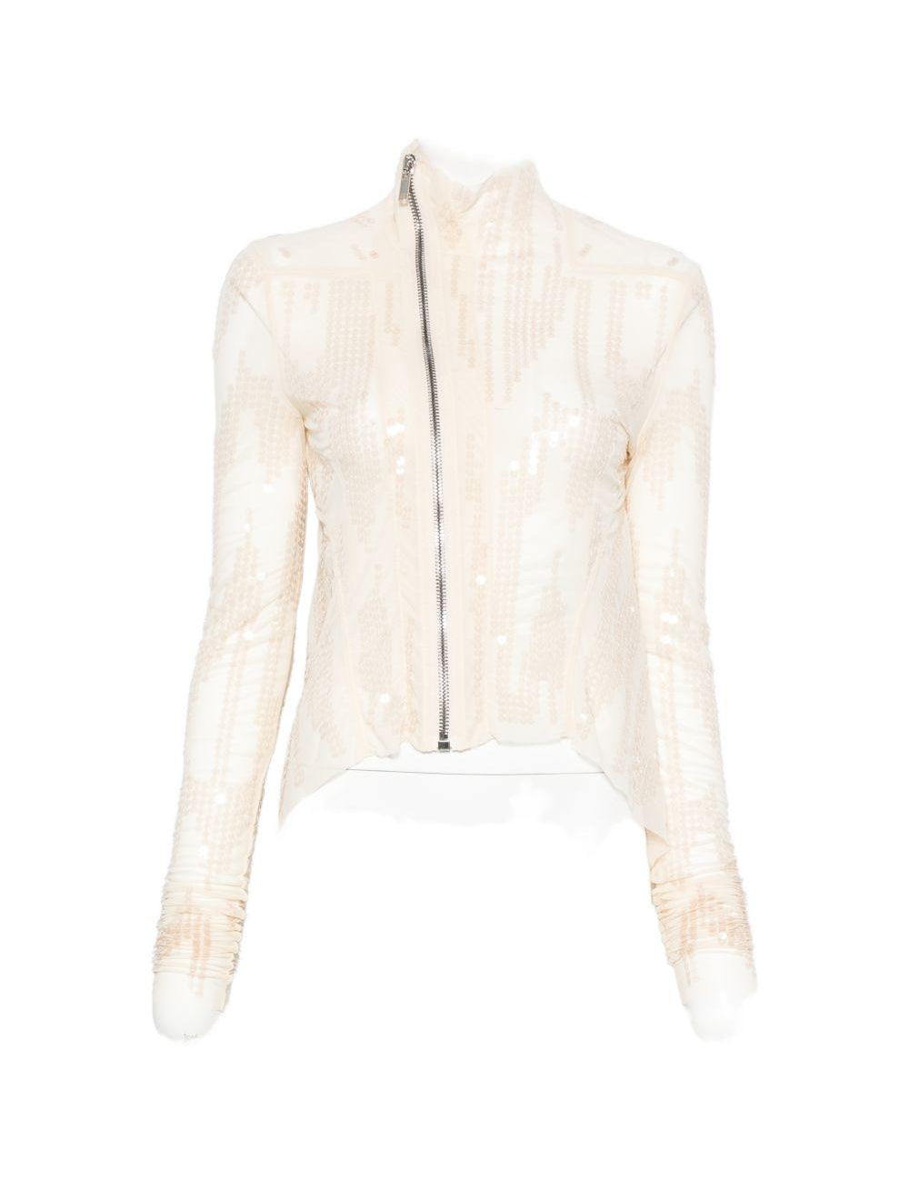 Giacca Naska Gary con paillettes in avorio Rick Owens Lilies - donna 