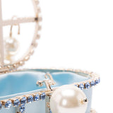 Borsa a mano con cristalli e perle holli in blu Rosantica - donna 