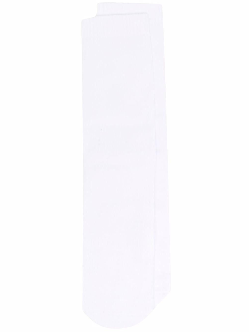 Calzini alla caviglia a costine con stampa logo stella in bianco Golden goose - unisex 
