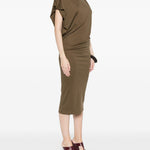 Abito midi asimmetrico drap in verde Jacquemus - donna 