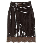 Gonna midi con dettaglio in pizzo in marrone Rowen rose - donna 