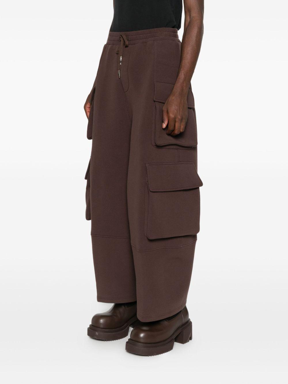 Pantaloni cargo con coulisse in marrone Feng Chen Wang - uomo 