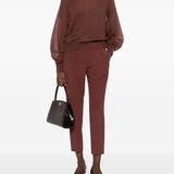 Pantaloni elasticizzati in marrone Brunello cucinelli - donna 