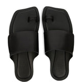 Sandali in pelle in nero Mm6 maison margiela - uomo 