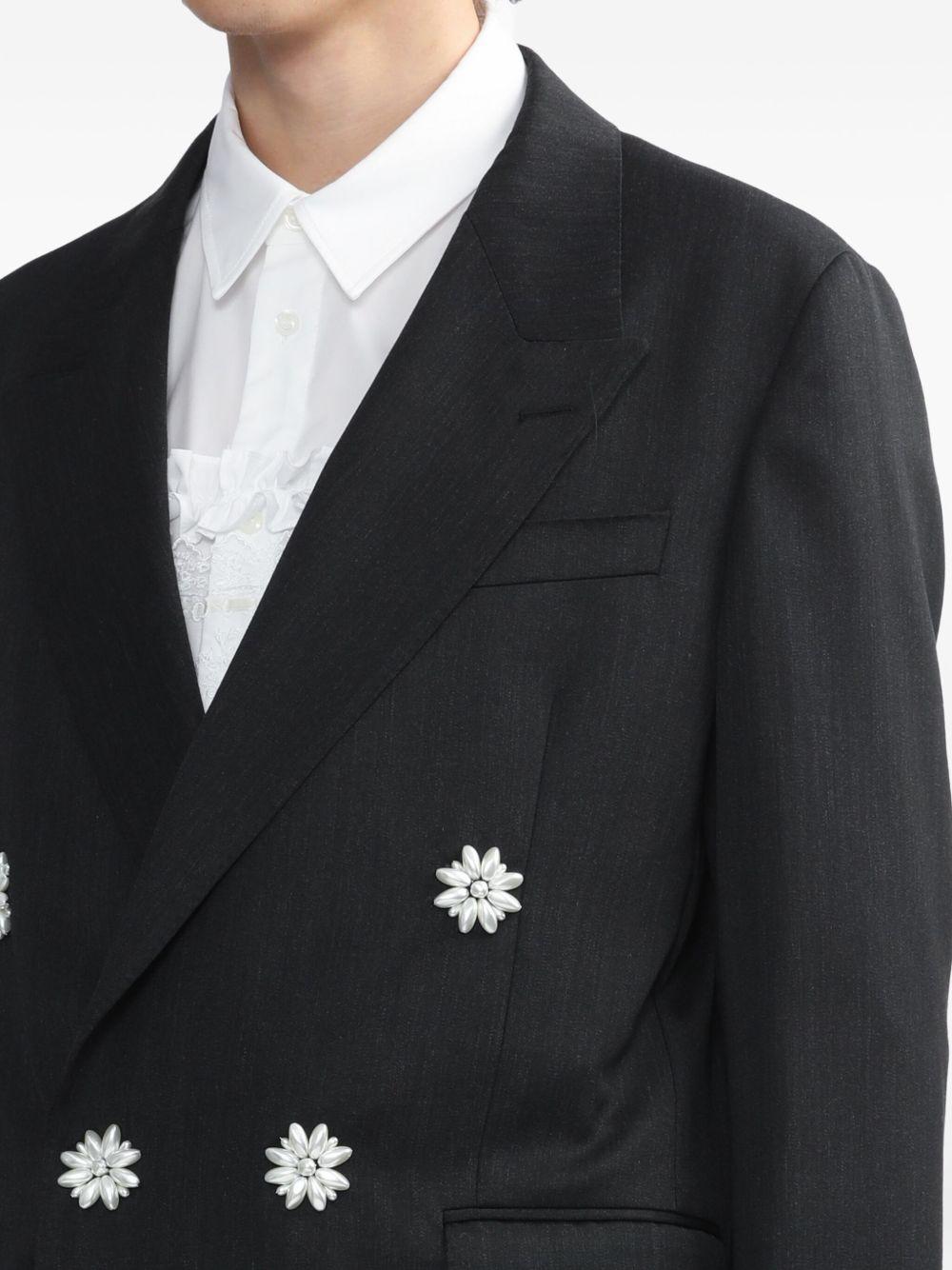 Blazer doppiopetto con decorazione in nero Simone Rocha - donna 