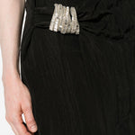 Abito con fiocco oversize e cristalli in nero David Koma - donna 