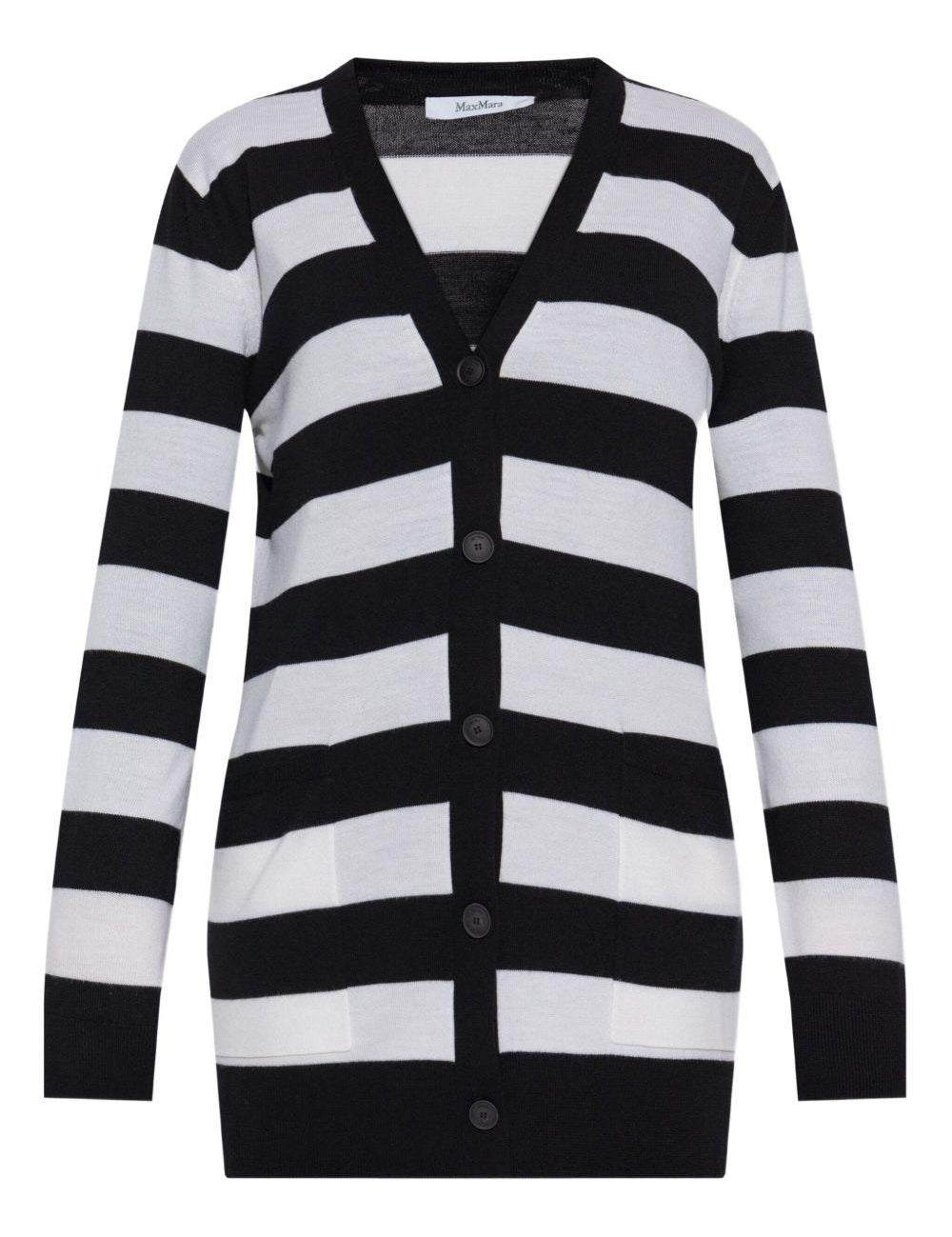 Cardigan a righe fiemme in bianco e nero Maxmara - donna 