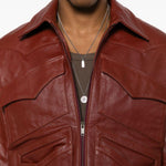 Giacca in pelle leota in rosso Second layer - uomo 