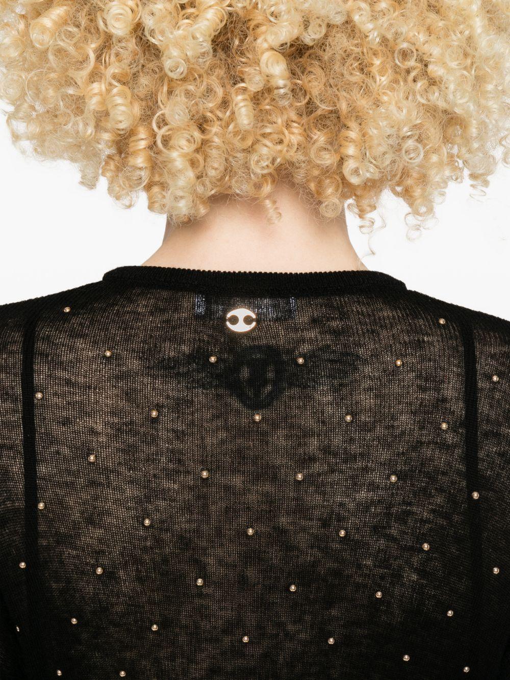 Abito lungo con borchie in nero Rabanne - donna 