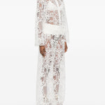 Giacca in pizzo con zip in bianco Maurizio - donna 