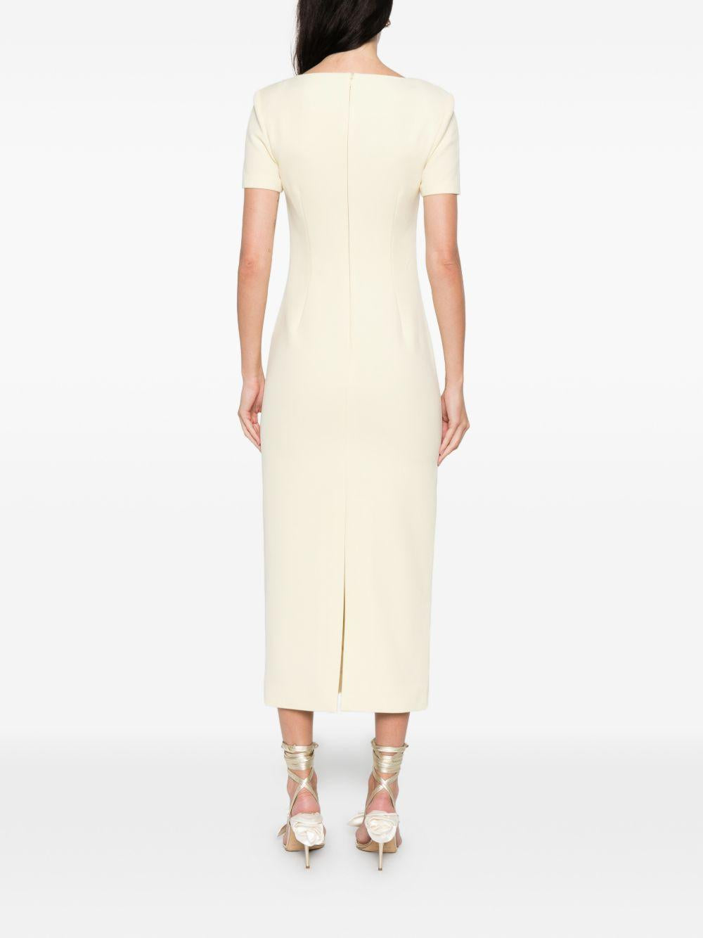 Abito lungo con scollo quadrato in giallo Roland mouret - donna 