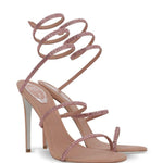 Sandali cleo con cristalli in rosa Rene caovilla - donna 