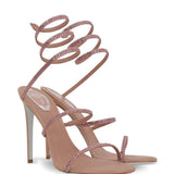 Sandali cleo con cristalli in rosa Rene caovilla - donna 