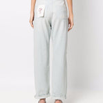 Jeans a vita alta decorati con cristalli in celeste Golden goose - unisex 