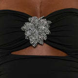 Abito con dettaglio cut-out in nero Amen - donna 