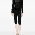 Maglione a collo alto con borchie in nero Rabanne - donna 