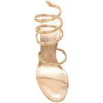 Sandali con cristalli cleo in Oro Rene caovilla - donna 