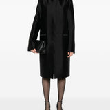 Cappotto senza colleto in seta in nero Toteme - donna 
