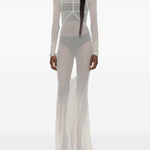 Abito maxi a pannelli temple in grigio Rick Owens - donna 