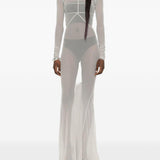 Abito maxi a pannelli temple in grigio Rick Owens - donna 