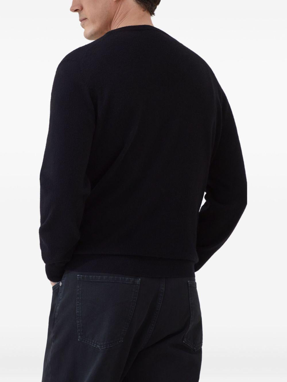 Maglione a girocollo in nero Brunello cucinelli - uomo 
