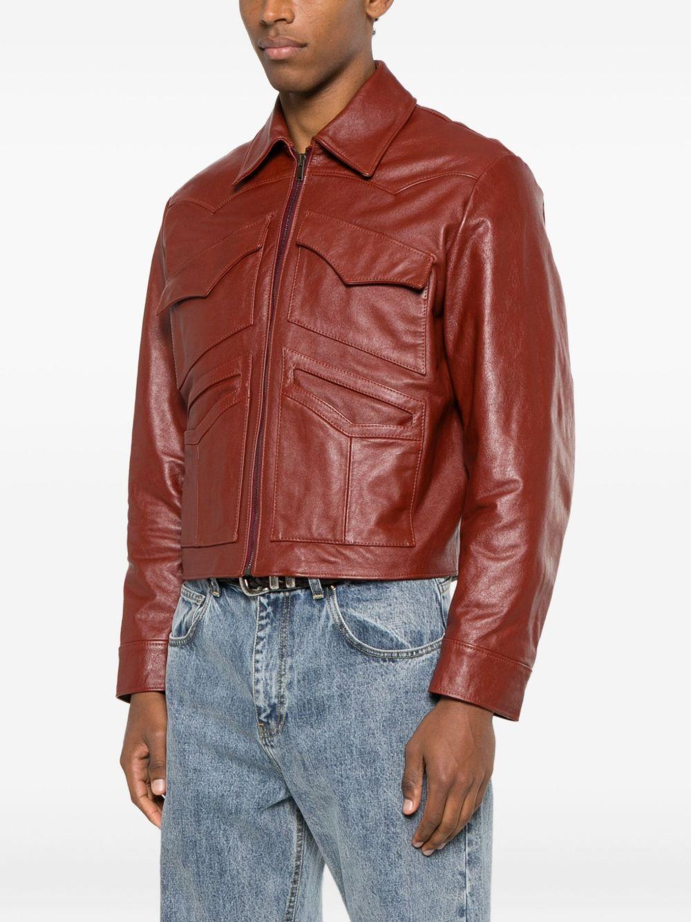 Giacca in pelle leota in rosso Second layer - uomo 
