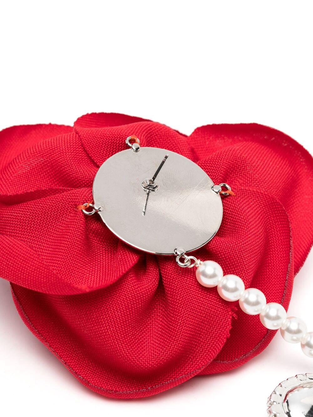 Orecchini con decorazioni floreali in rosso Magda butrym - donna 