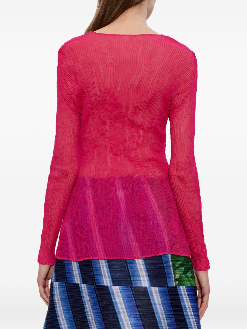Top con scollo a v plissettato in rosa Issey miyake - donna 