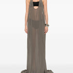Abito maxi haltar in grigio Rick Owens - donna 