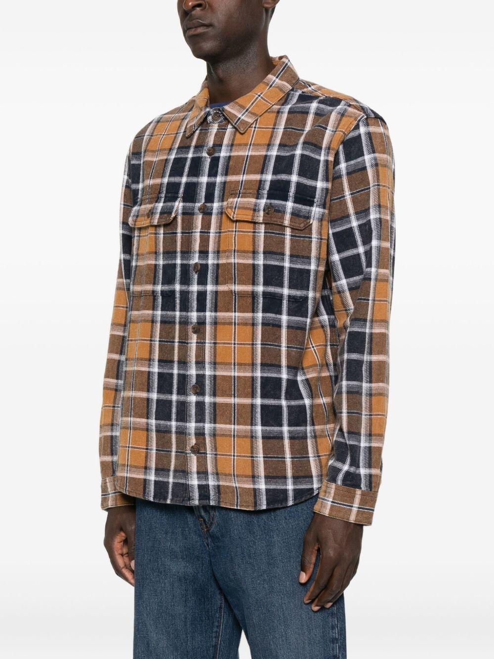 Camicia Rosebowl a maniche lunghe a quadri in marrone Ksubi - uomo 