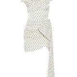 Abito corto a pois drappeggiato in AVORIO Self-Portrait - donna 