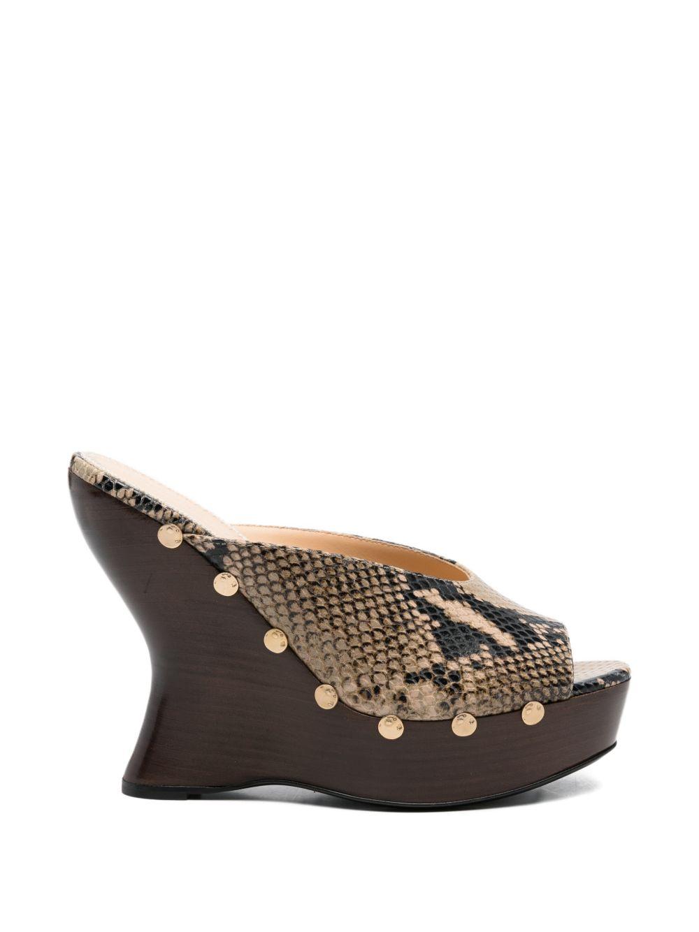 MULES con borchie in pelle di serpente in marrone Magda butrym - donna 