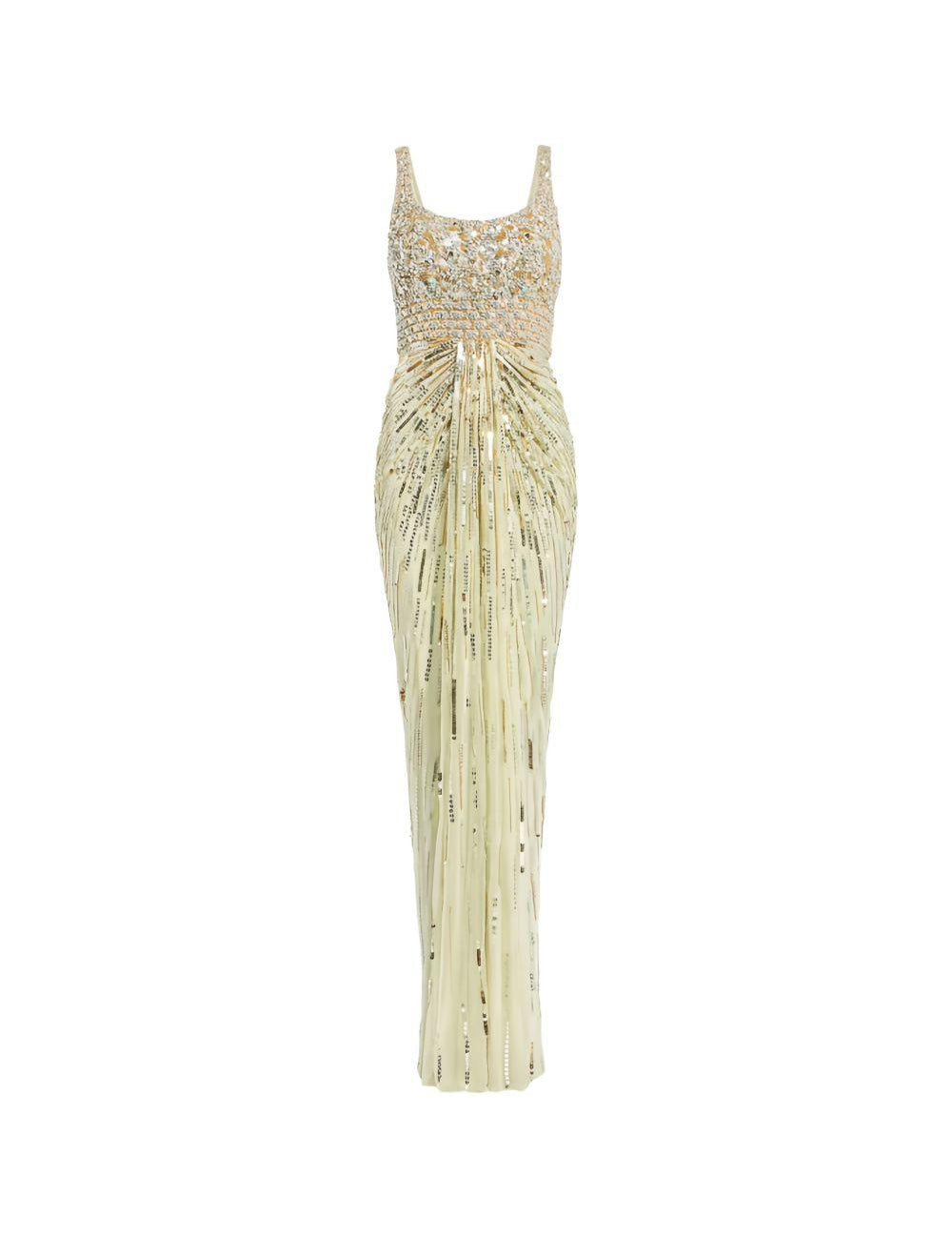 Abito Elixir lungo con paillettes in verde Jenny packham - donna 