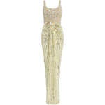Abito Elixir lungo con paillettes in verde Jenny packham - donna 