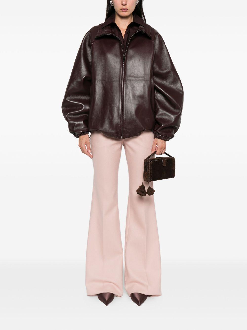 Giacca bomber in pelle marrone Magda Butrym - donna 