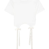 T-shirt con fiocchi in bianco Simone Rocha - donna 