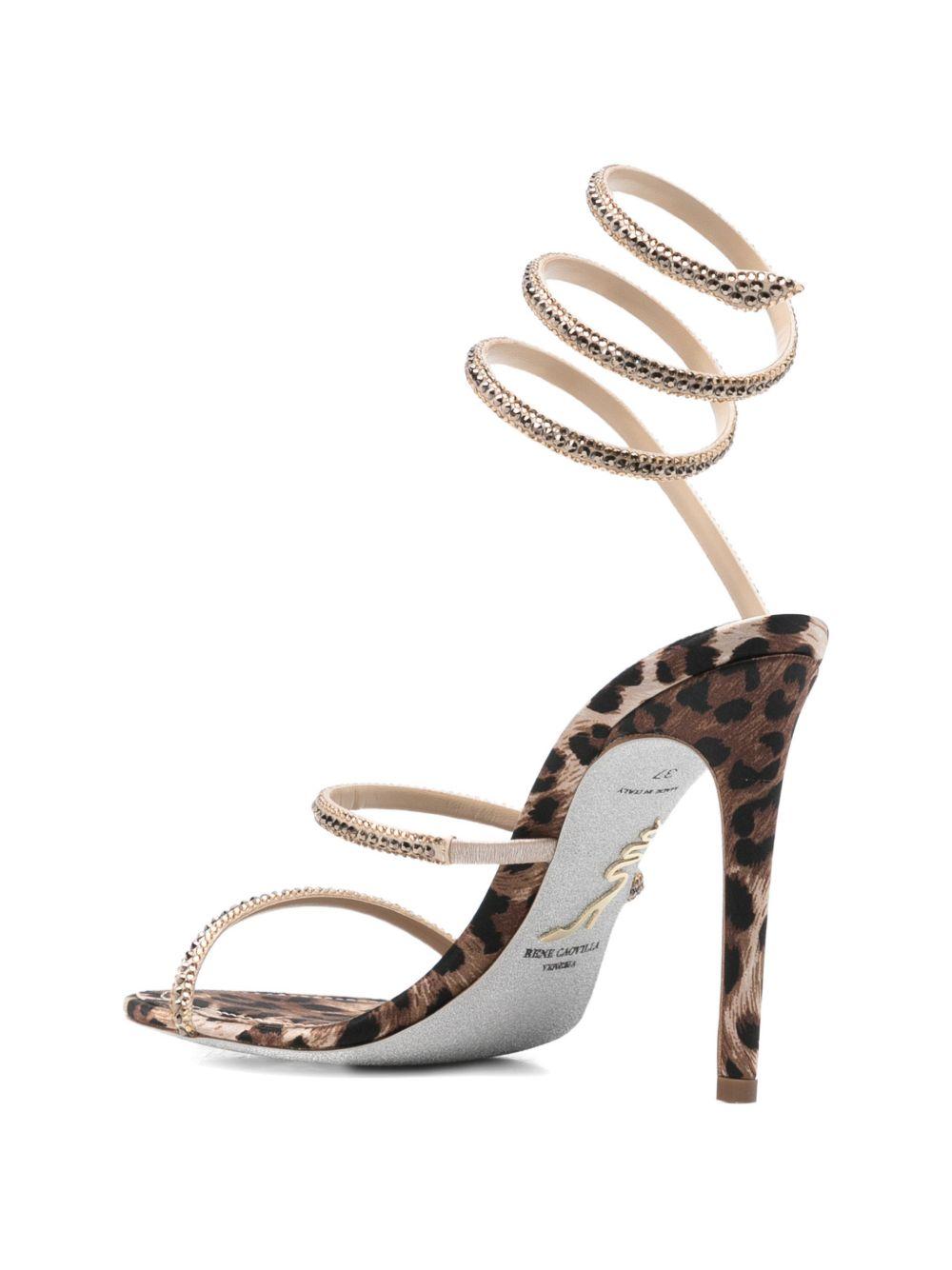 Sandalo juniper con stampa animalier rene caovilla - donna 