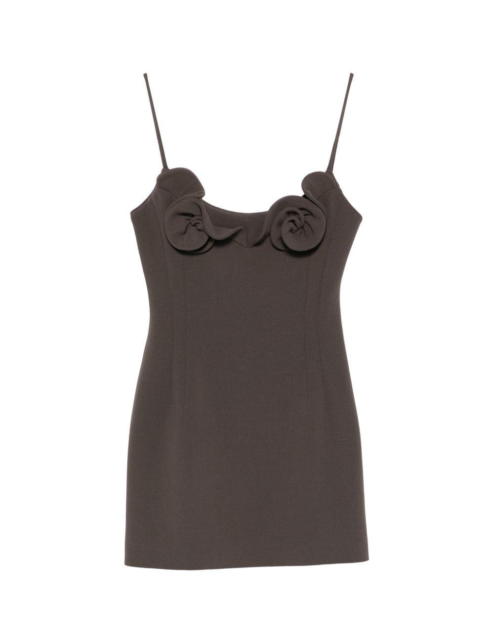 Abito mini con fiori applicati in marrone Magda Butrym - donna 